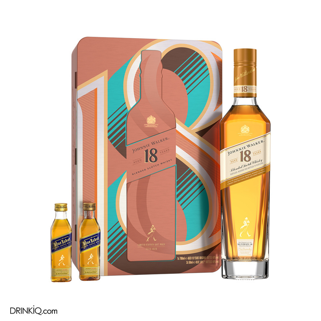 Johnnie Walker 18 Year Old 75cl VAP + Free 2 JW Blue Label 5cl