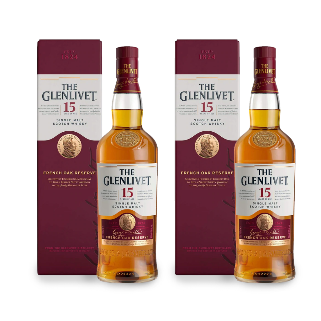 Glenlivet 15 Year Old French Oak Reserve (2 Bottles) 70cl