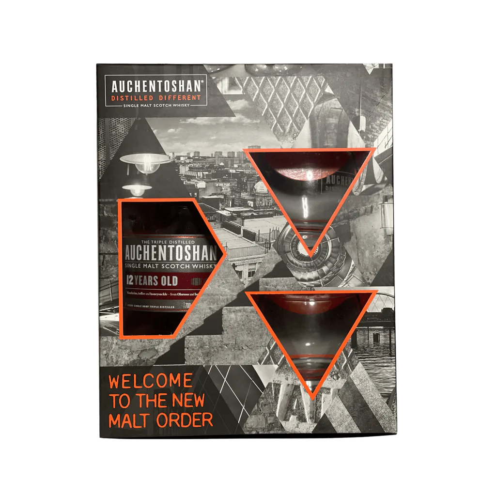 Auchentoshan 12 Year Old 70cl + 2 Free Glasses