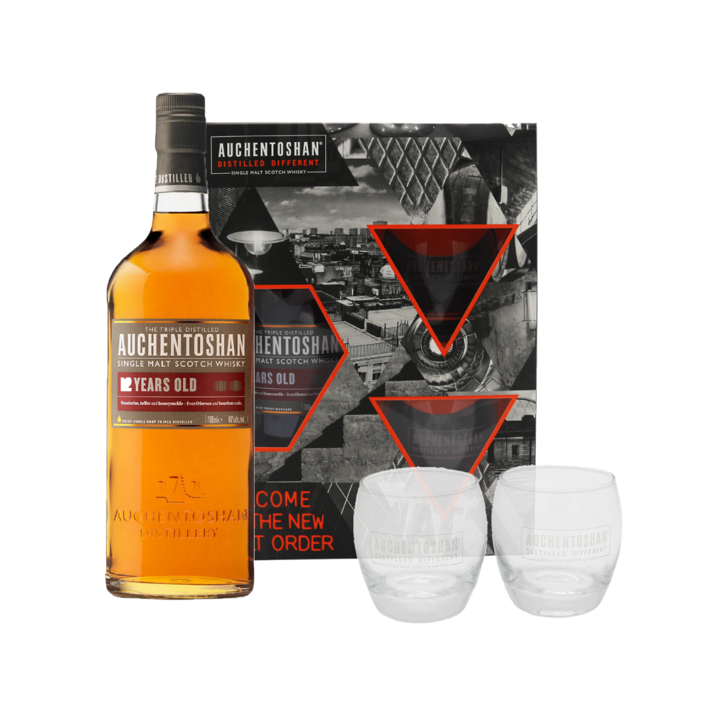 Auchentoshan 12 Year Old 70cl + 2 Free Glasses