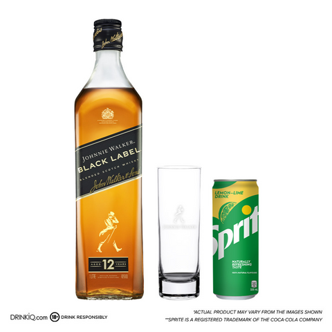 Johnnie Walker Black Label 1L + Sprite in can (1) + Highball Tall Glass