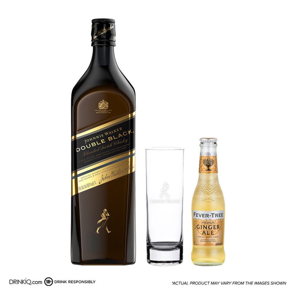 Johnnie Walker Double Black 1L + Fever Tree Ginger Ale + Highball Tall Glass