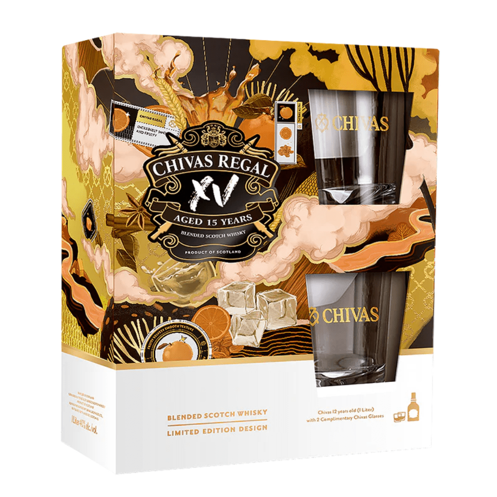 Chivas Regal XV with FREE 2 Rock Glasses 70cl