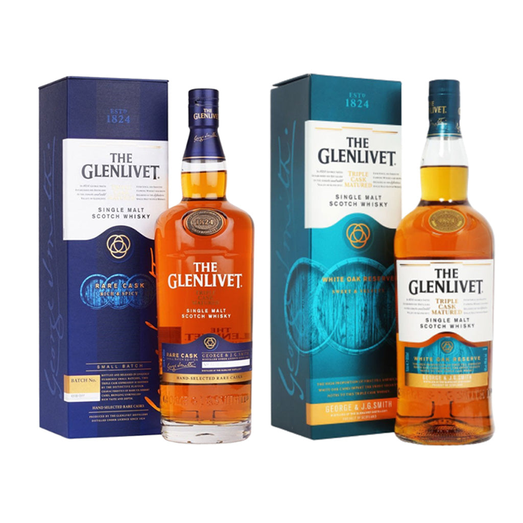 Glenlivet Triple Cask Matured Set - Rare Cask & White Oak Reserve 1L