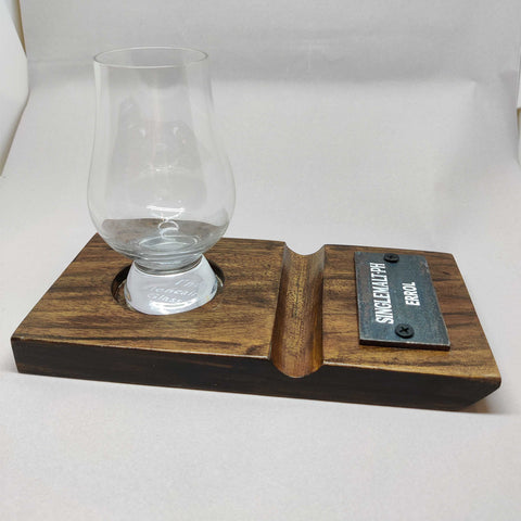 Custom Glencairn Whisky Coaster & Cigar Holder