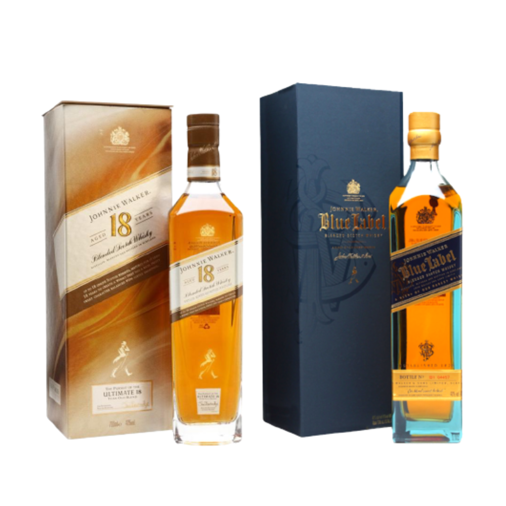 Johnnie Walker 18 Year Old 70cl + Johnnie Walker Blue Label 75cl