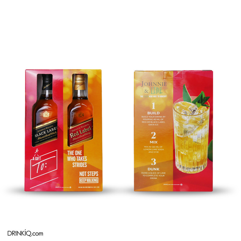 Johnnie Walker Red and Black Label 20cl | Gifting Kit