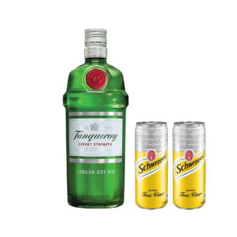 Tanqueray London Dry Gin 75cl + 2 Schweppes Tonic Water
