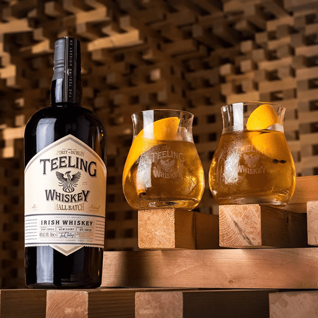 Teeling Small Batch 70cl with 2 Glasses in Black Tin Can