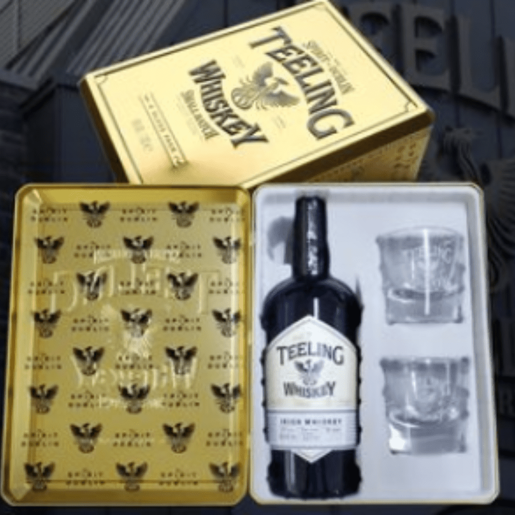 Teeling Small Batch 70cl with 2 Glasses in Gold Tin Can