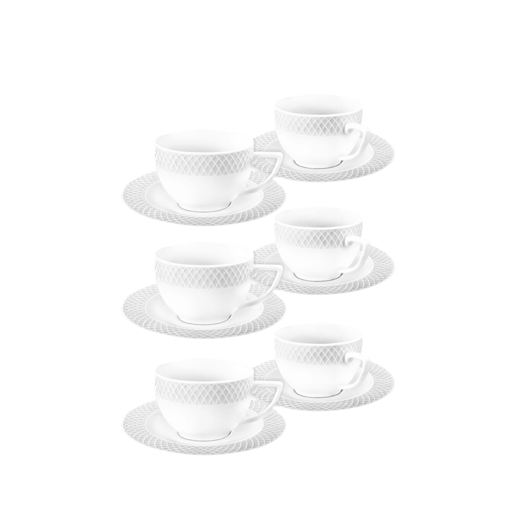 Wilmax Cappuccino Cup & Saucer 6oz / 170ml set of 6