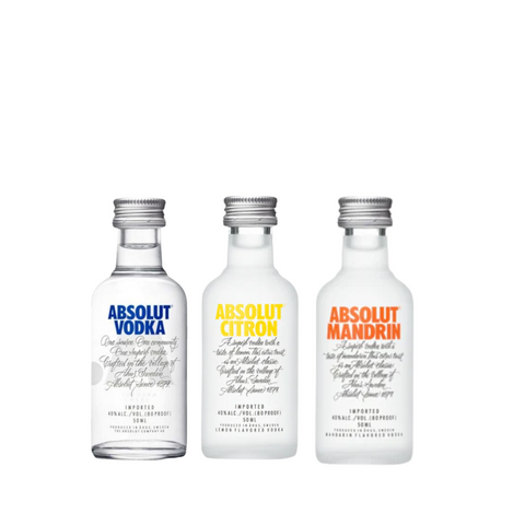 Absolut Vodka Miniature Bundle 5cl (Blue, Citron, Mandrin)