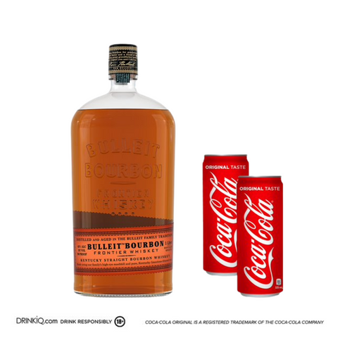 Bulleit Bourbon Whiskey 1L + 2 Free Coke Cans