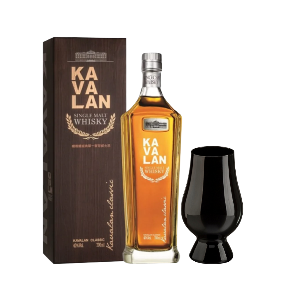 Kavalan Classic Single Malt 70cl with Black Glencairn Blind Tasting Glass