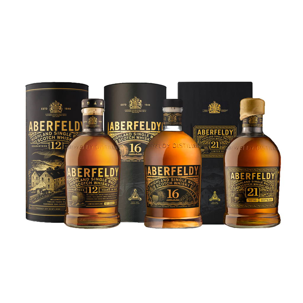 Aberfeldy Bundle - 12 Year Old, 16 Year Old, 21 Year Old 70cl