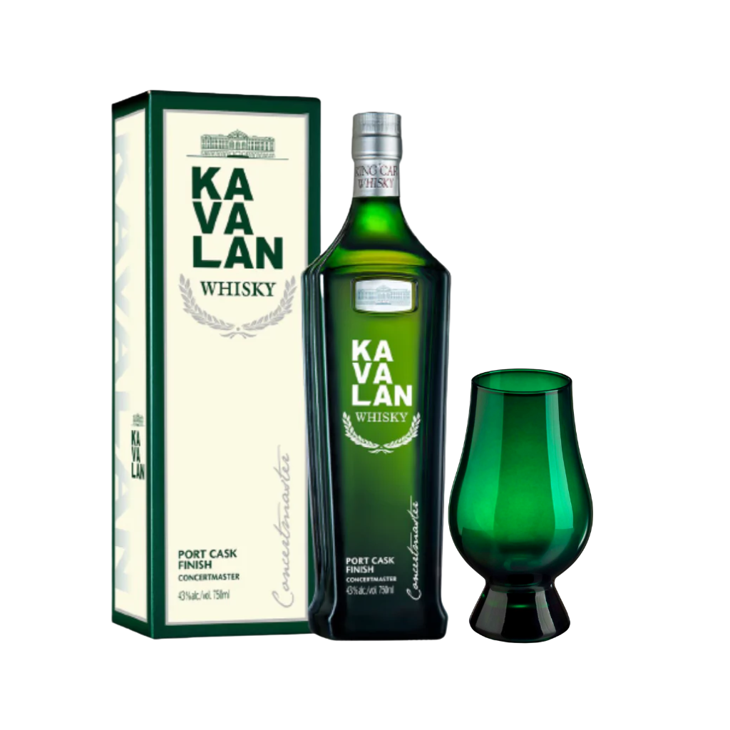 Kavalan Concertmaster - Port Cask Finish 70cl with Green Glencairn Blind Tasting Glass