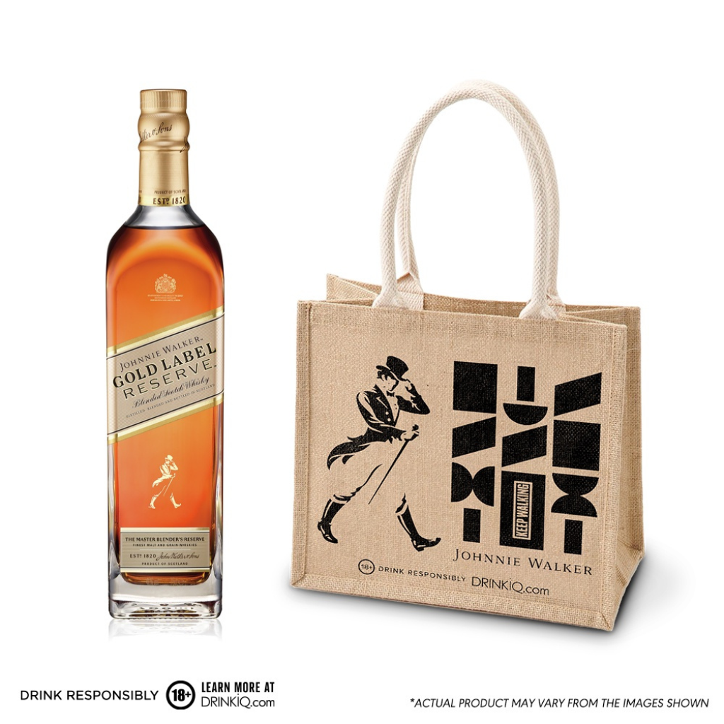 Johnnie Walker Gold Label 75cl with Tote Bag Festive Pack