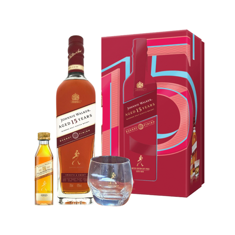 Johnnie Walker 15 Year Old Sherry 70cl w/ Glass Gift Set