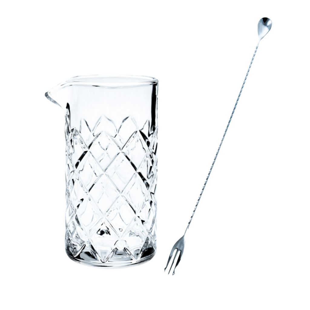 Professional Kosa Mixing Glass 500ml & Stainless Trident Barspoon 50cm Set