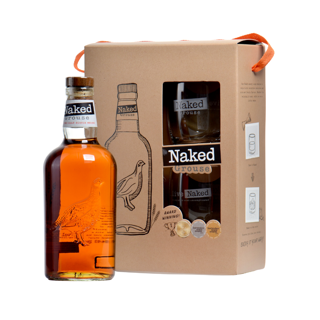 Naked Malt 70cl Giftset with 2 Branded Rock Glasses