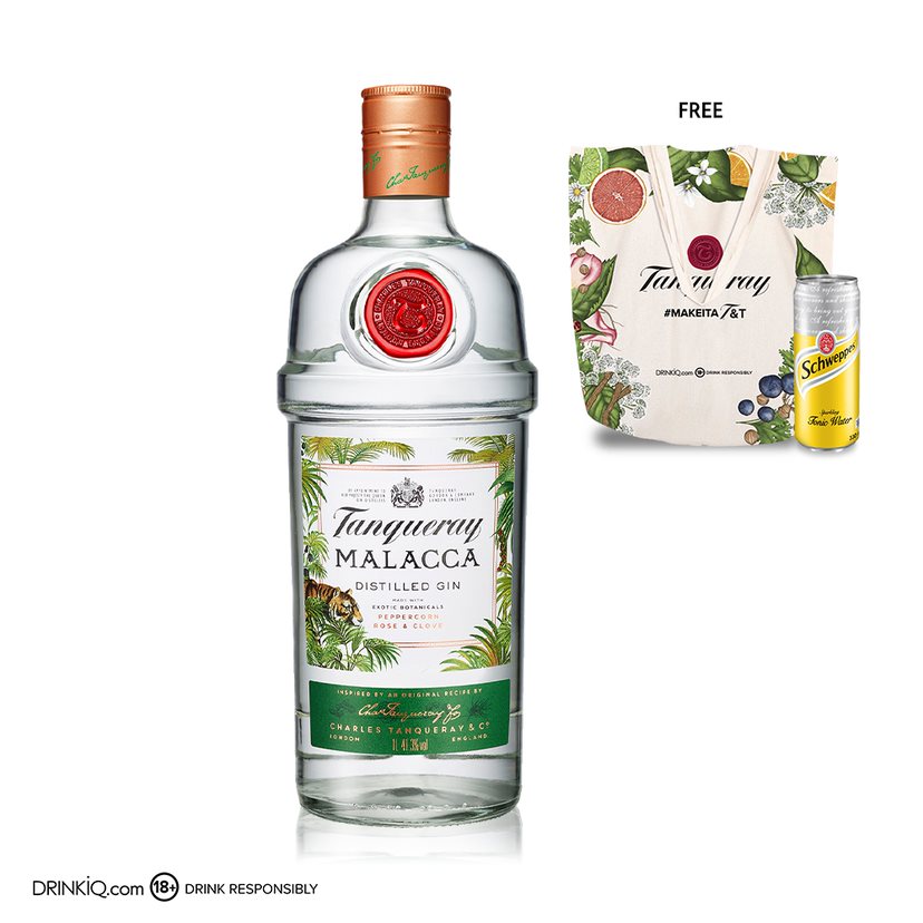 Tanqueray Malacca Gin 1L + Free Tonic Water and Summer Tote Bag