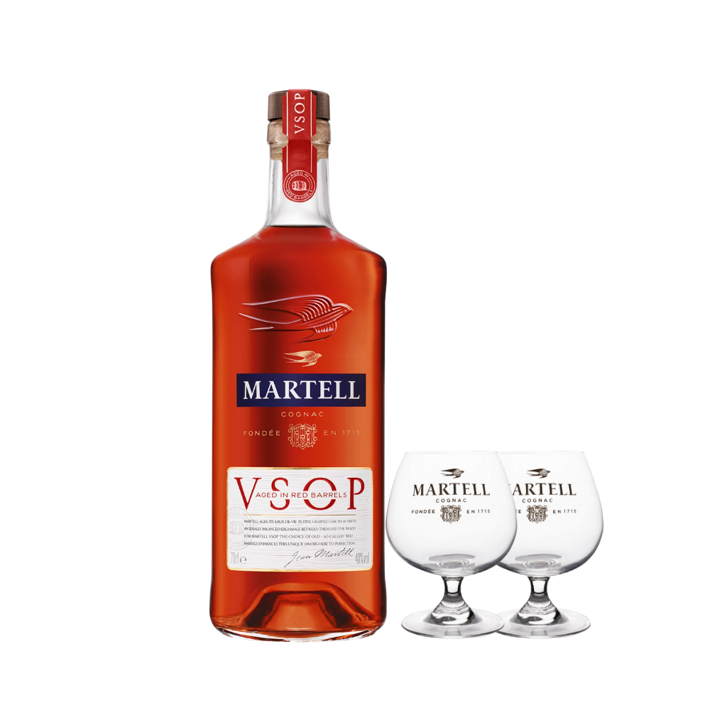 Martell VSOP 70cl + Free 2pc Cognac Glass