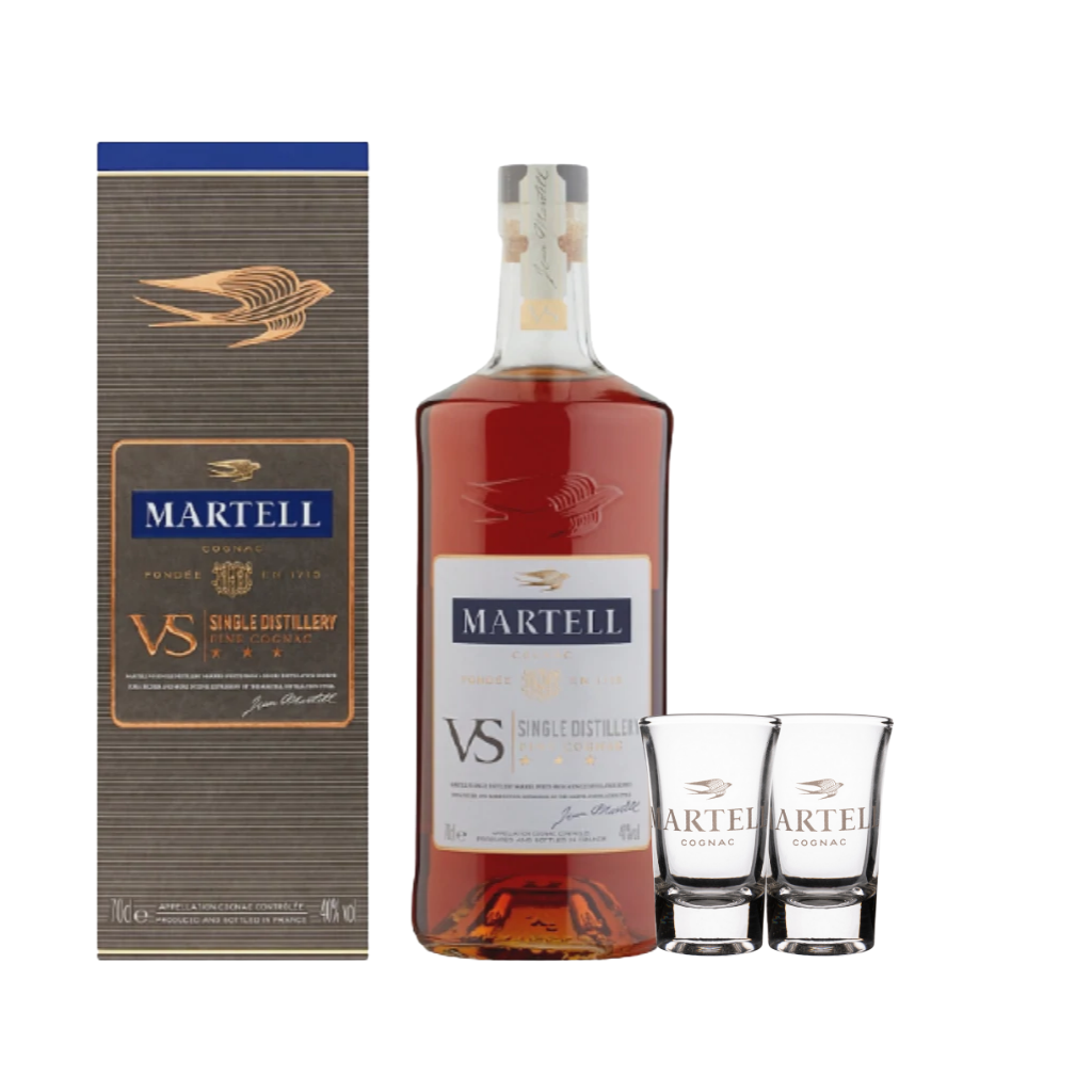 Martell VSSD 70cl+ Free 2pc Shot Glass