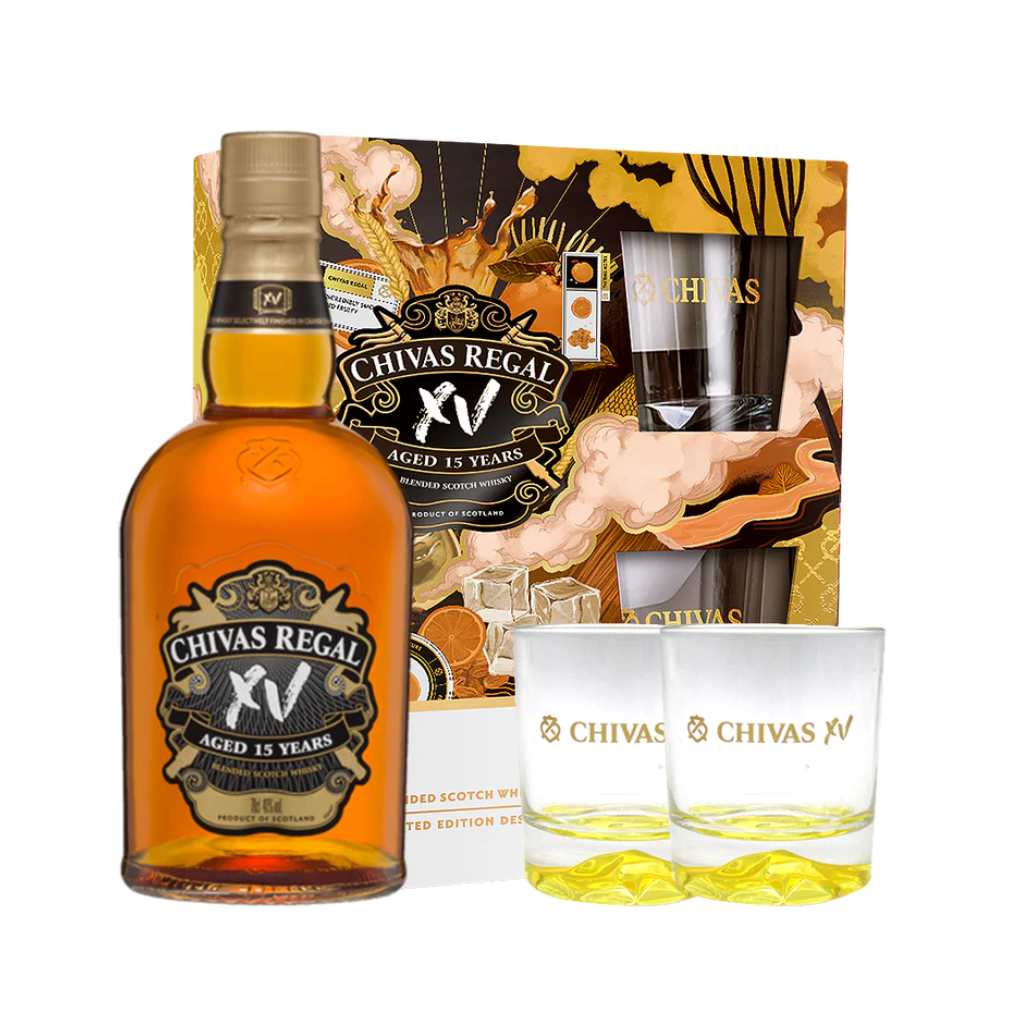 Chivas Regal XV with FREE 2 Rock Glasses 70cl